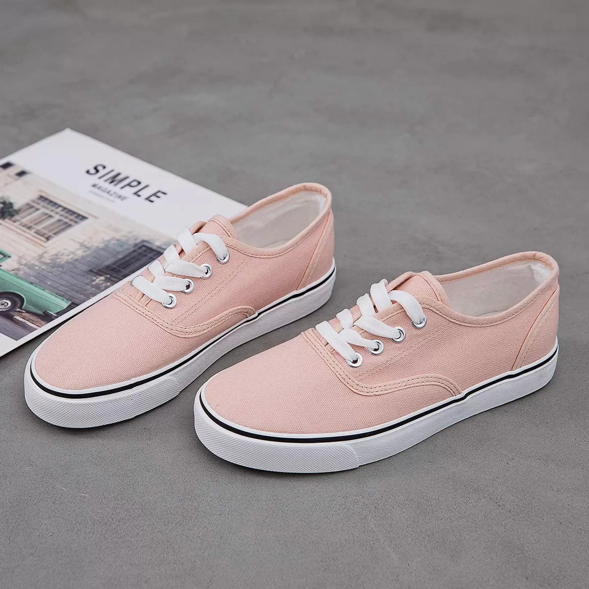 Women's Canvas Low Cut Canvas Walking Running Shoes